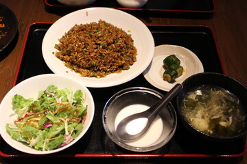 Chinese cuisine: black fried rice