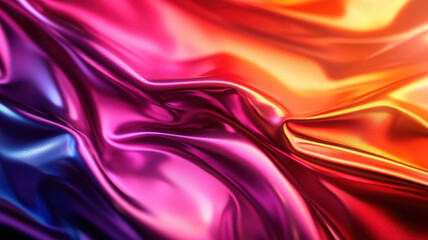 Obraz premium A colorful piece of fabric with a purple stripe. The fabric is flowing and has a sense of movement