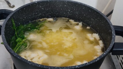 frying pan with potatoes