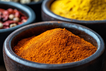 red paprika in the smallest plates for close inspection