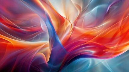 Abstract artistic design featuring vibrant swirls of color blended seamlessly with soft gradients