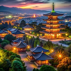 Fototapeta premium Gyeongbokgung Palace at Twilight in Seoul South Korea