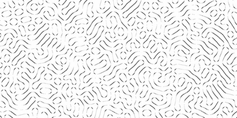 Abstract Turing organic wallpaper with background. Turing reaction diffusion monochrome seamless pattern with chaotic motion. Natural seamless line pattern. Linear design with biological shapes.
