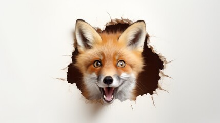 Fox Emerging from Wall