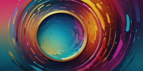 Abstract design featuring contrasting colors and a circular shape.