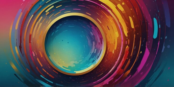 Abstract design featuring contrasting colors and a circular shape.