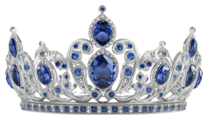 PNG Elegant sapphire gemstone crown