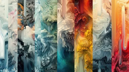 Fotobehang Abstracte kunst Vibrant abstract patterns evoking emotions through colors and textures in a dynamic composition  © FryArt