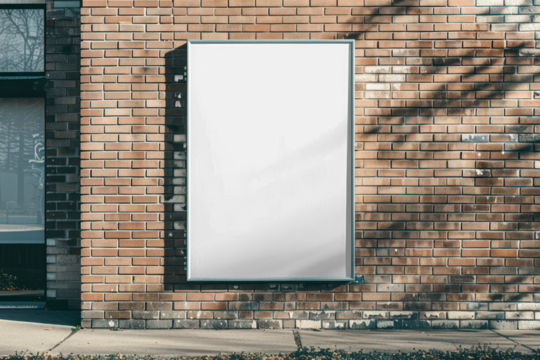 Urban brick wall poster  png mockup, transparent design