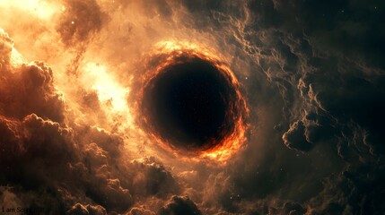 Cosmic Vortex: A Black Hole's Glowing Embrace