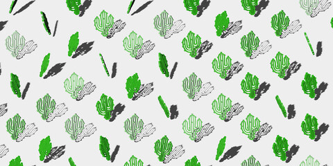 Сactus greeting card template pattern. Mexico. 3d render.