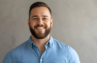 Obraz premium Photo of happy male entrepreneur,headshot