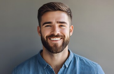 Obraz premium Photo of happy male entrepreneur,headshot