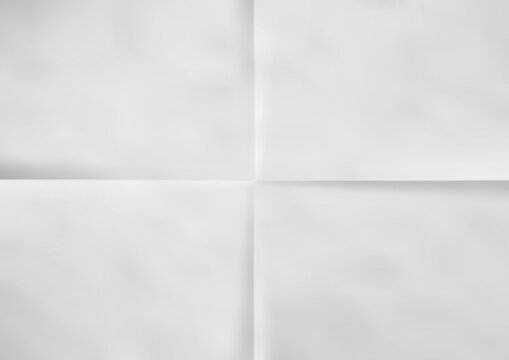 White A4 Paper Folded Four Times Top View
