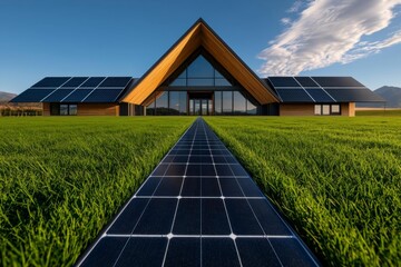 A smart home with solar panels and advanced energy management systems
