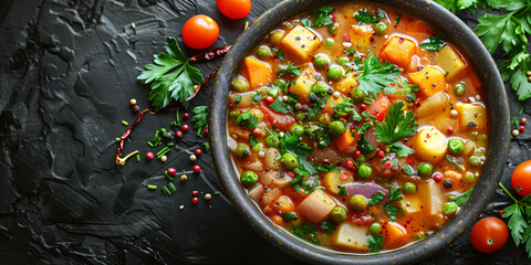 Pea and Potato Curry made with green peas, potatoes, onions, tomatoes, and aromatic spices like cumin, coriander, and turmeric.