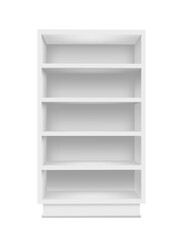 3D Open Empty White Cabinet With Shelves