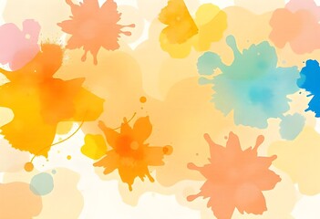 Abstract watercolor background with splashes.