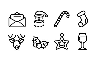 Obraz premium Merry christmas line icon Vector