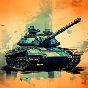 VINTAGE ILLUSTRATION OF A TANK