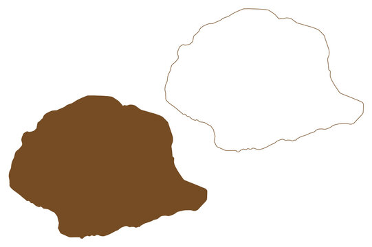 Clavering island (Kingdom of Denmark, Greenland, North America) map vector illustration, scribble sketch Clavering map