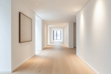 Obraz premium Contemporary Minimalistic Hallway Wall with Sleek Artwork and Clean Lines