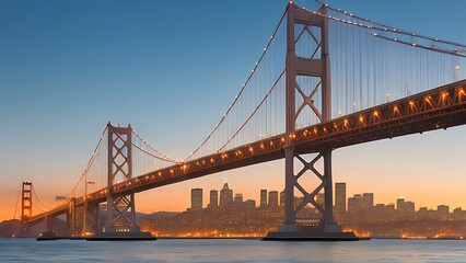 Oakland Bay Bridge at sunset, California, USA