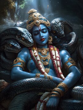 vishnu ji sleeping on sheshnag
