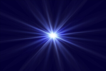 Fototapeta premium Light effect blue glowing light. Solar flare. Glow effect. Starburst with shimmering sparkles 