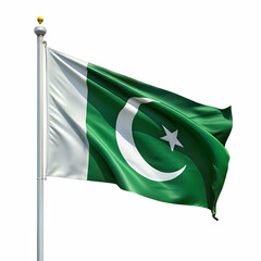 Pakistan flag on white background