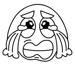 Crying Face Emoji Line