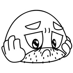 Depression Face Emoji Line