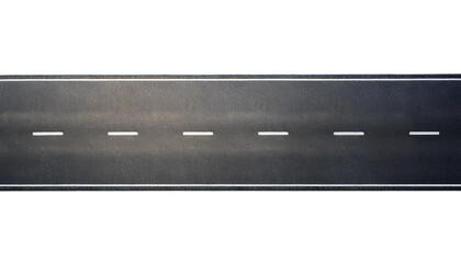 Strasse isoliert auf weißen Hintergrund, Freisteller, Draufsicht