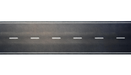 Strasse isoliert auf weißen Hintergrund, Freisteller, Draufsicht