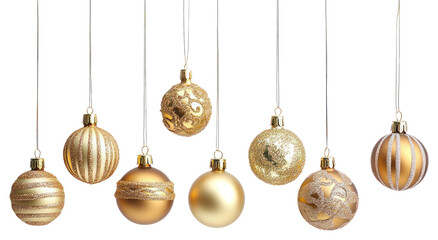 PNG Elegant gold Christmas ornaments