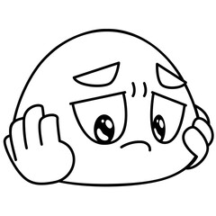 Lonely Face Emoji Line