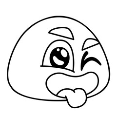 Silly Face Emoji Line