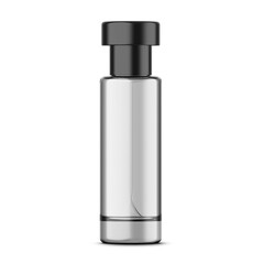 Perfume glass bottle mockup, 3d illustration round shape bottle for fragrance.