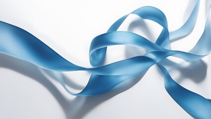 Naklejka premium blue ribbon on white