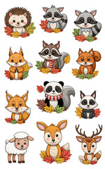 Fototapeta premium set of funny animals