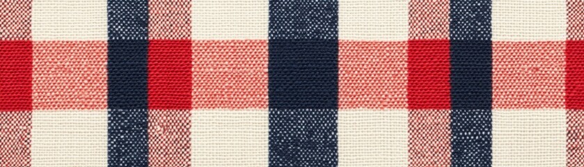 Red, blue and white checkered fabric texture.