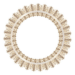 Damask Round Wreath luxury gold circular round ornament floral Abstract pattern, Classic Victorian traditional style, illustration Vintage Design, Floral frames, Mandala, Antique, Moroccan frame