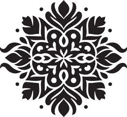 Elegant Floral Ornament, Flower mandala Stencil doodles sketch art illustration, Outline, Oriental, Decorative pattern seamless silhouette design white background