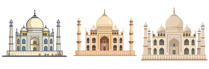 Fototapeta premium A simple vector icon illustration depicting the group of Taj Mahal for a website isolated white background