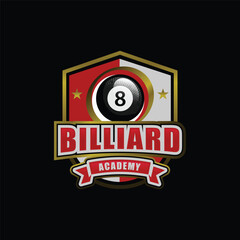 Billiard club academy sport logo design
