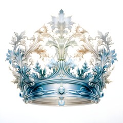 AN ELEGANT BLUE WATERCOLOR OF A CROWN