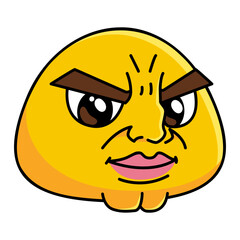 Meme Face Emoji Filled Line