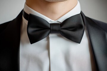 man in suit and bowtie - cut out image isolated od wife