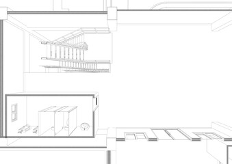 3D illustration of industrial project