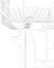 3D illustration of industrial project